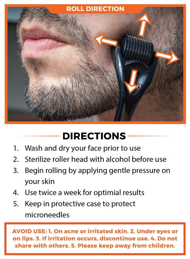 Wild Willies Beard Growth Kit - Premium Derma Roller & Beard Boost Serum - Microneedle Roller & Beard Hair Growth Serum with Biotin & Caffeine for Fuller Beard, Scalp Care - Easy to Use Kit with Case - Image 2